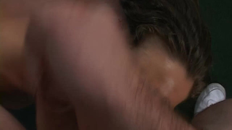 Oldschool X: Curly Haired MILF Sucks Cock and Takes Facial