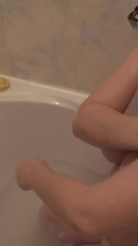 Washing Soapy Breasts in Bath