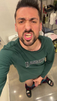 Hot Stepdaddy Jerking off in Bathroom