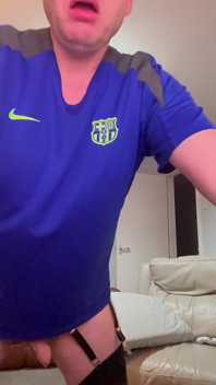 My Blue Football Shirt with Stocking on