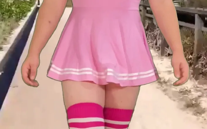 Lucas Nathan King: Cheerleader Shemale Crossdresser Walk