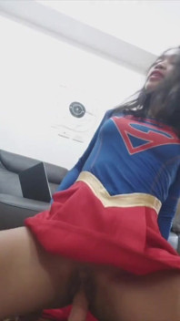 Cosplay Super Girl Riding Dildo
