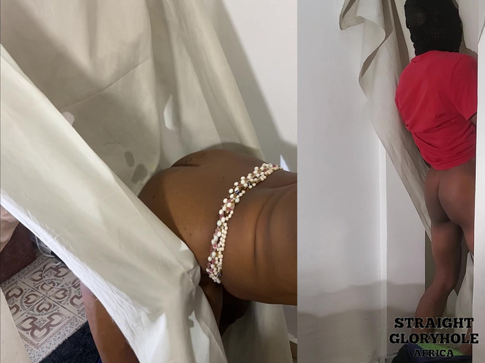 Straight gloryhole Africa: 我的表妹是如此性感，我想吞下他的精液，但不希望他知道那是我