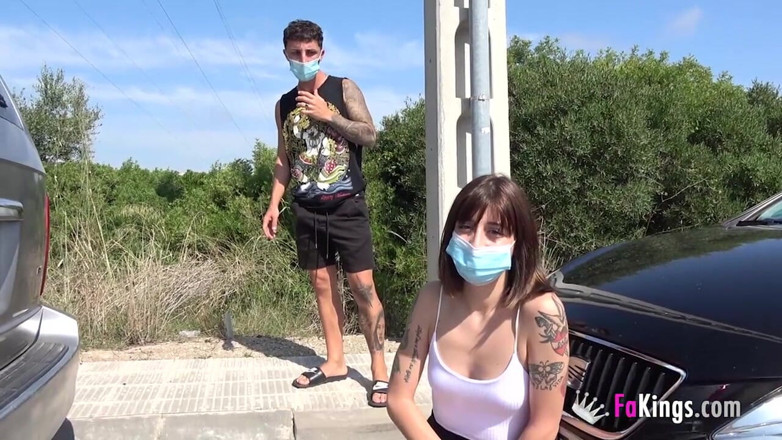 FAKings: Silvia's first double penetration: 2 experienced cocks for a petite teen!