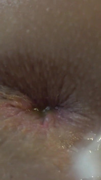 Dildo ass fucking in brown stockings