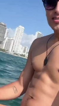 Tourist Exhibits Himself in a Jet Ski in the Sea on the Beaches of Cartagena