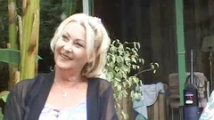 Blonde gilf pounded in the backyard