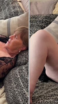 Nonna s di nuovo in nero 2 dildo DP e orgasmi con masturbazione solitaria