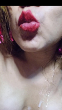Cumshot on Tits From the Side