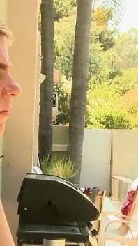 Uomo- twink nuotatore jeyden Studley, Tyr Alexander ottiene la faccia piena di sperma