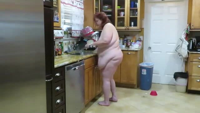 BBW nurse Vicki adventures with friends: Requested video Big fat Stepmom milf cleans kitchen with her...