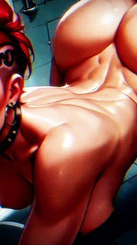 Puszczalska ruda punk babe gangbanged w publicznej toalecie - Cum Everywhere (4k Ai Generated Animation)