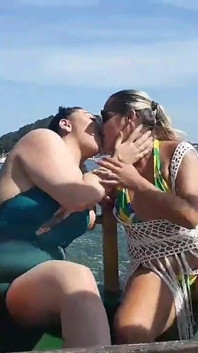 Exhibitionism on the Boat in Public with Paty Butt and Her Cousin Agatha Ludovino