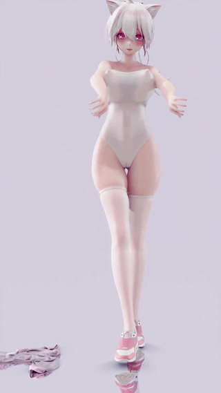 MikuMotion: シスター - シェイクイット ホワイトストッキングス;水着;ストリップ;巨 乳;ロングレッグス