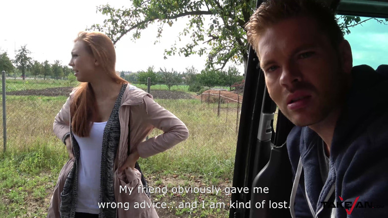 Take Van: Lost cute babe is always welcome in fake transport to...