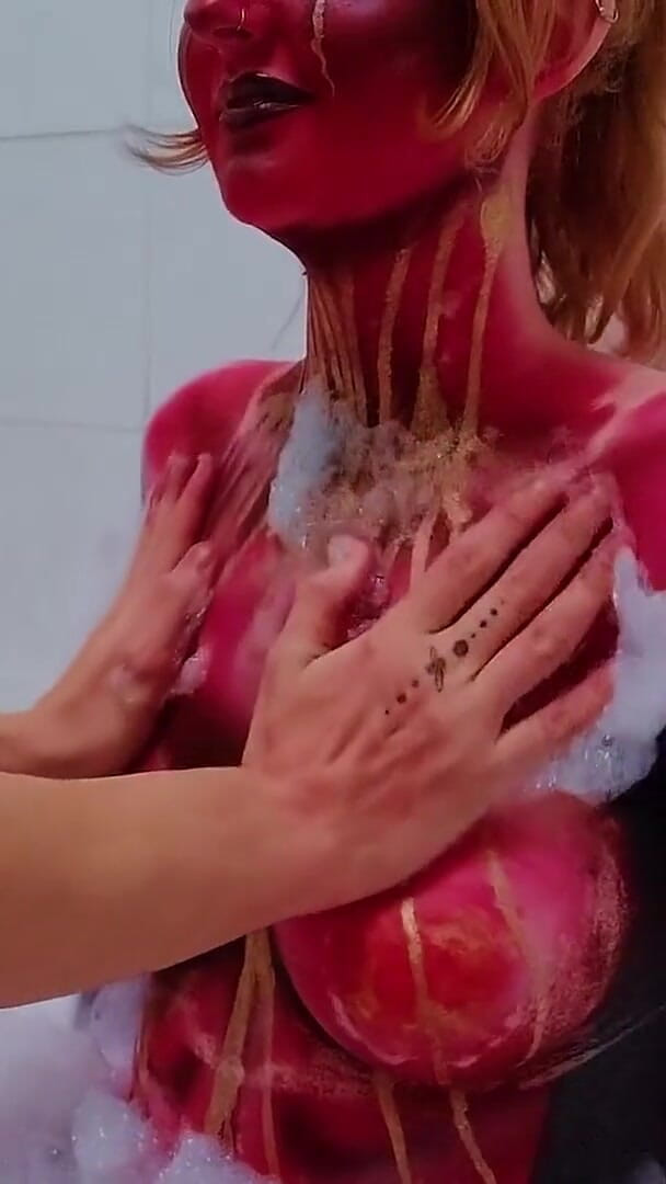 Em Yang: POV: Demon Body Paint Messy Tit Play
