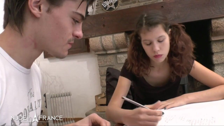 Nude in France: Stella is a naughty student getting hard fucked