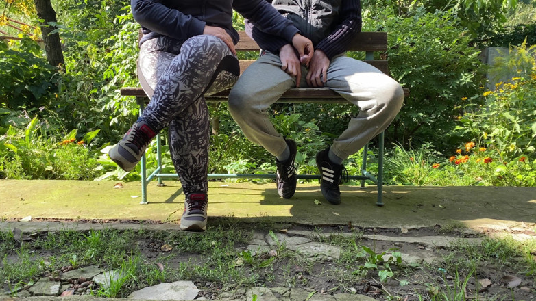 OurFetishLife: Athletic MILF in leggings helped pee outside