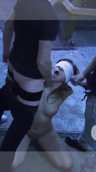 Blonde teen slut used by two long dicks up her ass