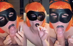 Rokende mietjesslet deepthroat haar stiefvader