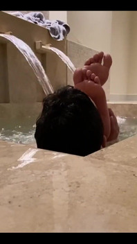 Slave worship Goddess`s wet soles and feet on Spa