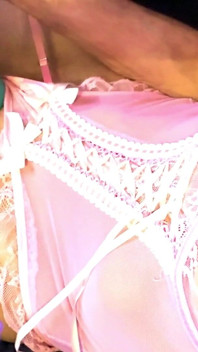 Crossdresser Cdmichelle Wearing Pink Lingerie Jacking off