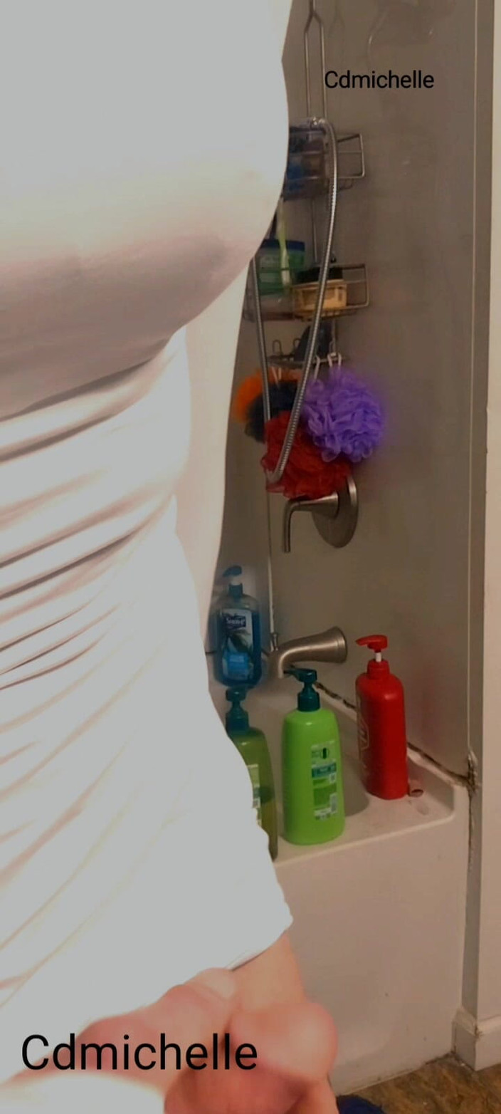 Feeling sexy today crosdressing: Cdmichelle Wearing Black One-piece Bodysuit Then Putting on Sexy White...