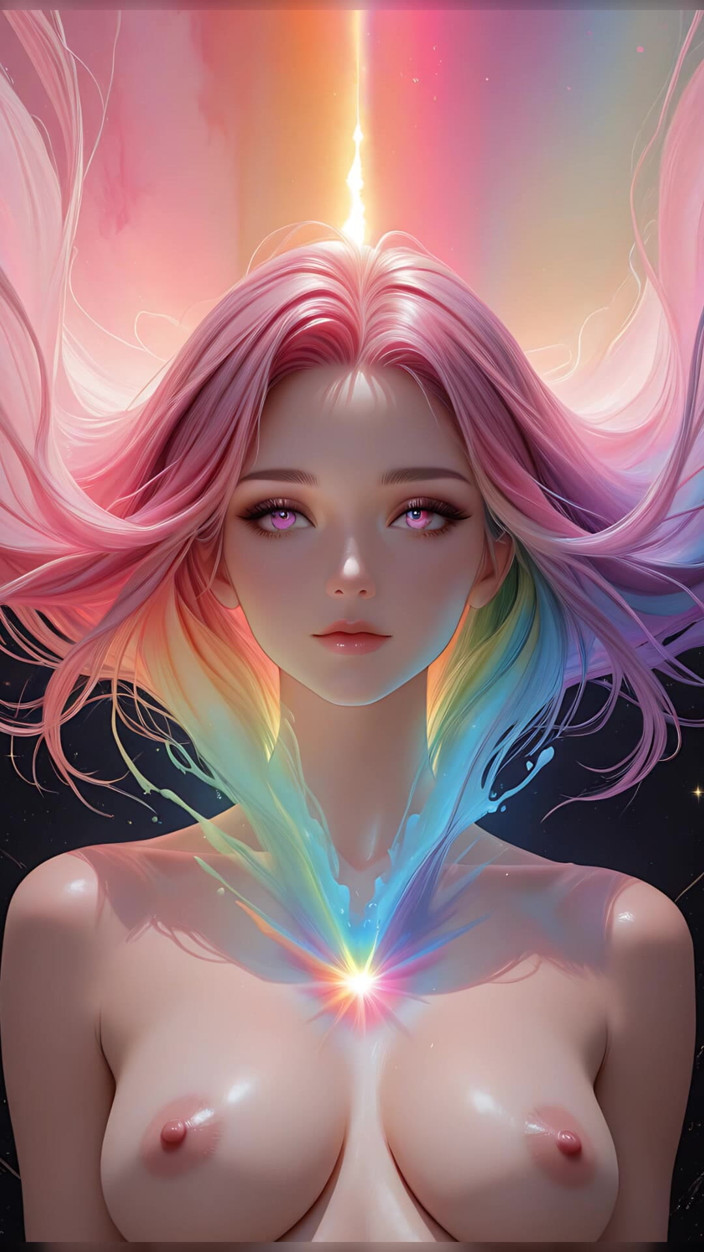 VelvetInk Studio: Rainbow Si cantik kosmik dengan fantasi mata merah jambu yang...