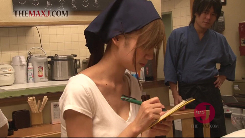 Asian happy ending: Sexy Asian waitress loves masturbating in the restaurant - Part 1