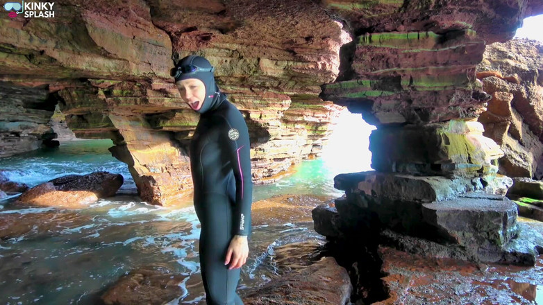 UKCuteGirl: Wetsuit Cave Encounter: Diversão secreta com estranho misterioso