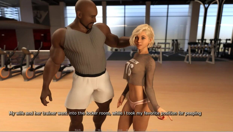 XXX Games Bunk: My Hotwife - Gameplay - Roleplay - Squat in the Gym - Meet Maggie -mąż...