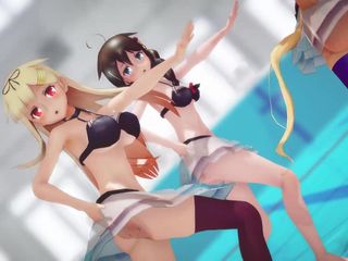 Mmd anime girls: Mmd R-18 fete anime clip sexy cu dans 411