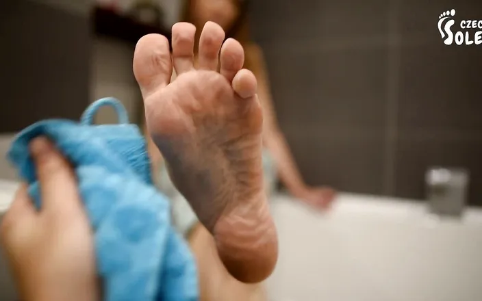 Czech Soles - foot fetish content: Her tired feet in bed