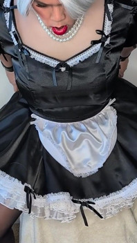 Sissy Maid Gets Dressed, Cuffed and Locked and Rides Her Doll