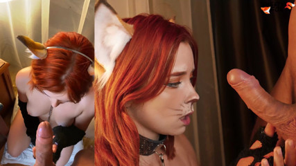 Sweetie Fox: Cute fox sucks big dick - cum on face