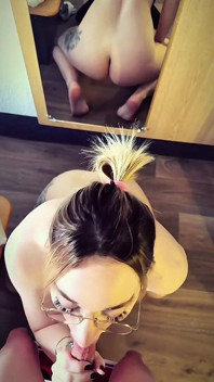 I Suck a Guy From the Hotel in POV in Front of a Mirror