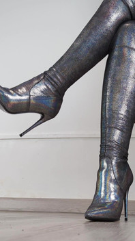Shoeplay dan berjalan di dalam kasut tumit tinggi holo high heel (koleksi kasut) - Dame Olga 4k (718)