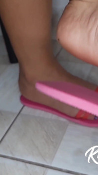 Latina Doing Self Foot Worship