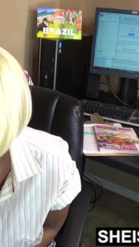 Secretary Giving Kinky Manager Hard Big Dick Point of View Blowjob and Missionary Fucking at Work Desk, Big Tits Sheisnovember