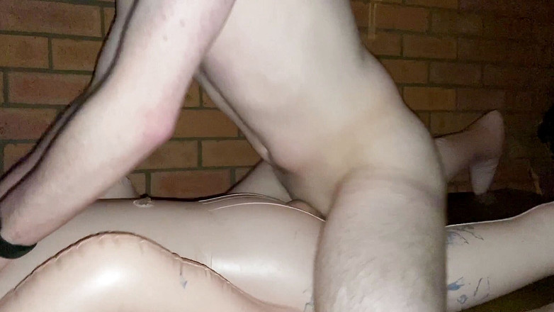 Aussie bi boy: Hard doll-fuck on waterbed with good cumshot