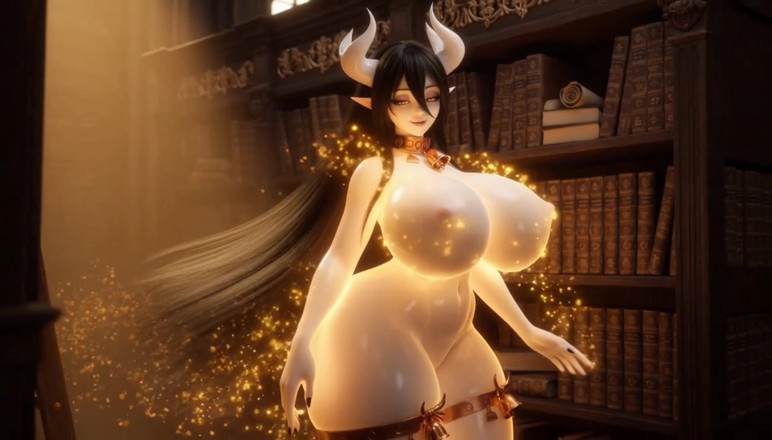 Stories&Anime: Albedo Forbidden Library - Midnight Tit Play &amp;Sensuell self touch avsnitt 4