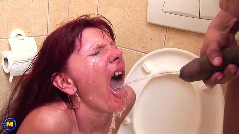 Mature NL: Deep Throat Cock Sucking on a Public Toilet