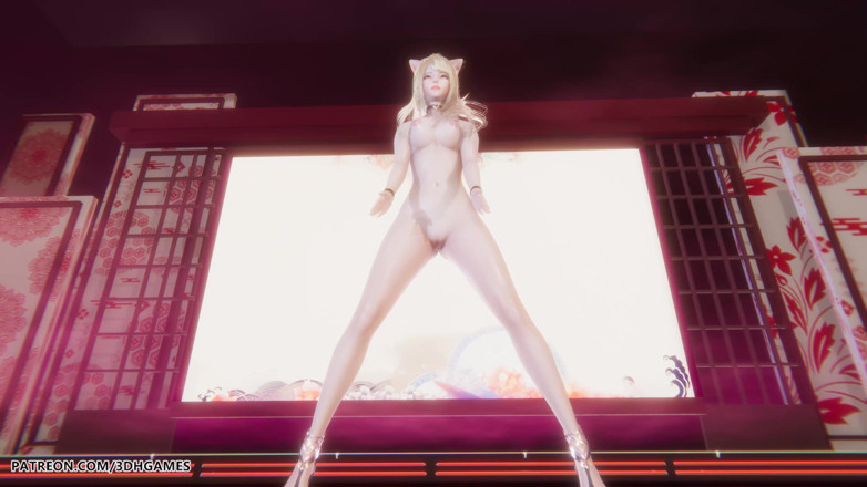 3D-Hentai Games: Mmd Gokuraku Jodo Ahri Sexy Naked Dance League of Legends...