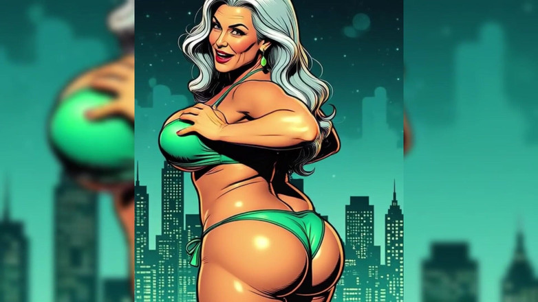 AI Porn: Ai एनिमेशन मजबूत नानी चिढ़ा रही है