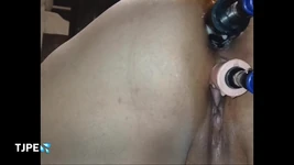 Squirting From a Creamy DP with My Fuck Machine
