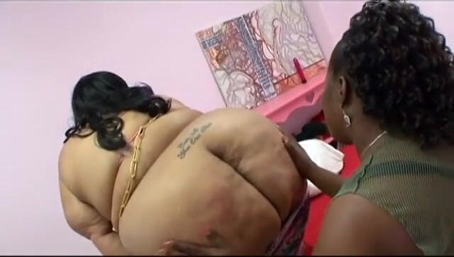 A Lesbian World: Big booty black MILFs use toys and a strap on...
