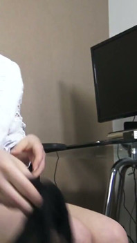 Secretary Smoking Dildo Masturbation!