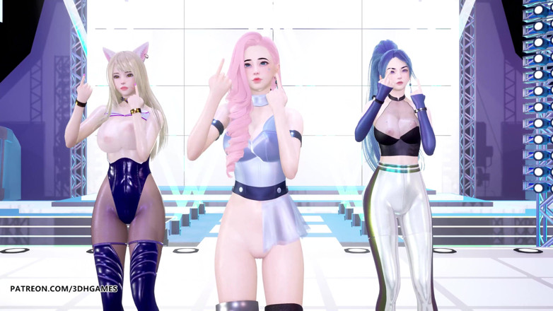 3D-Hentai Games: [MMD] Kep1er - Up! Ahri Seraphine Kaisa gorąca striptiz liga legend...