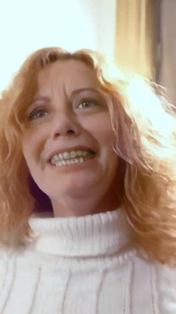 Ann-lorca: Horny MILF Redhead Ann Lorca Doing a Hot Striptease in the Stairs