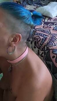 Tailed Wife Sucking Cock and Licking Balls Then Eating Cum